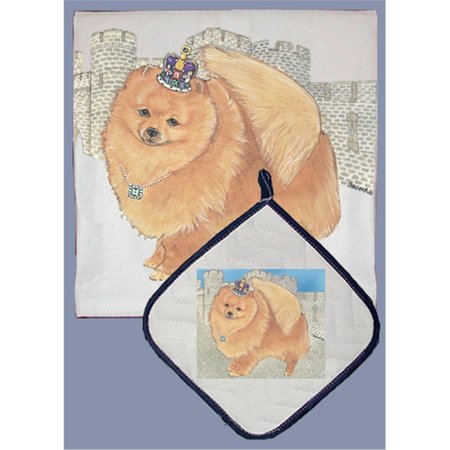 BAKEBETTER Dish Towel and Pot Holder Set - Pomeranian BA2633806